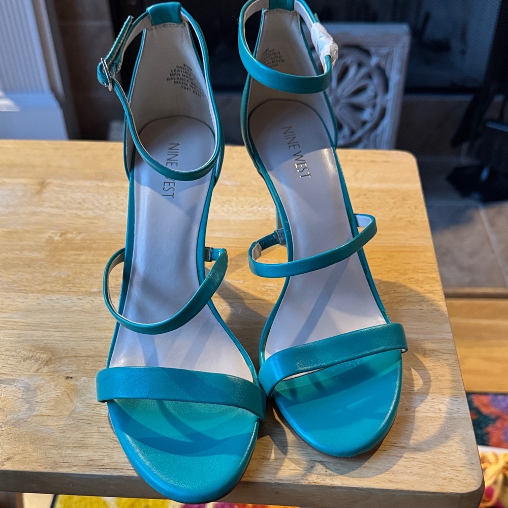 Nine West Turquoise Strappy Heels